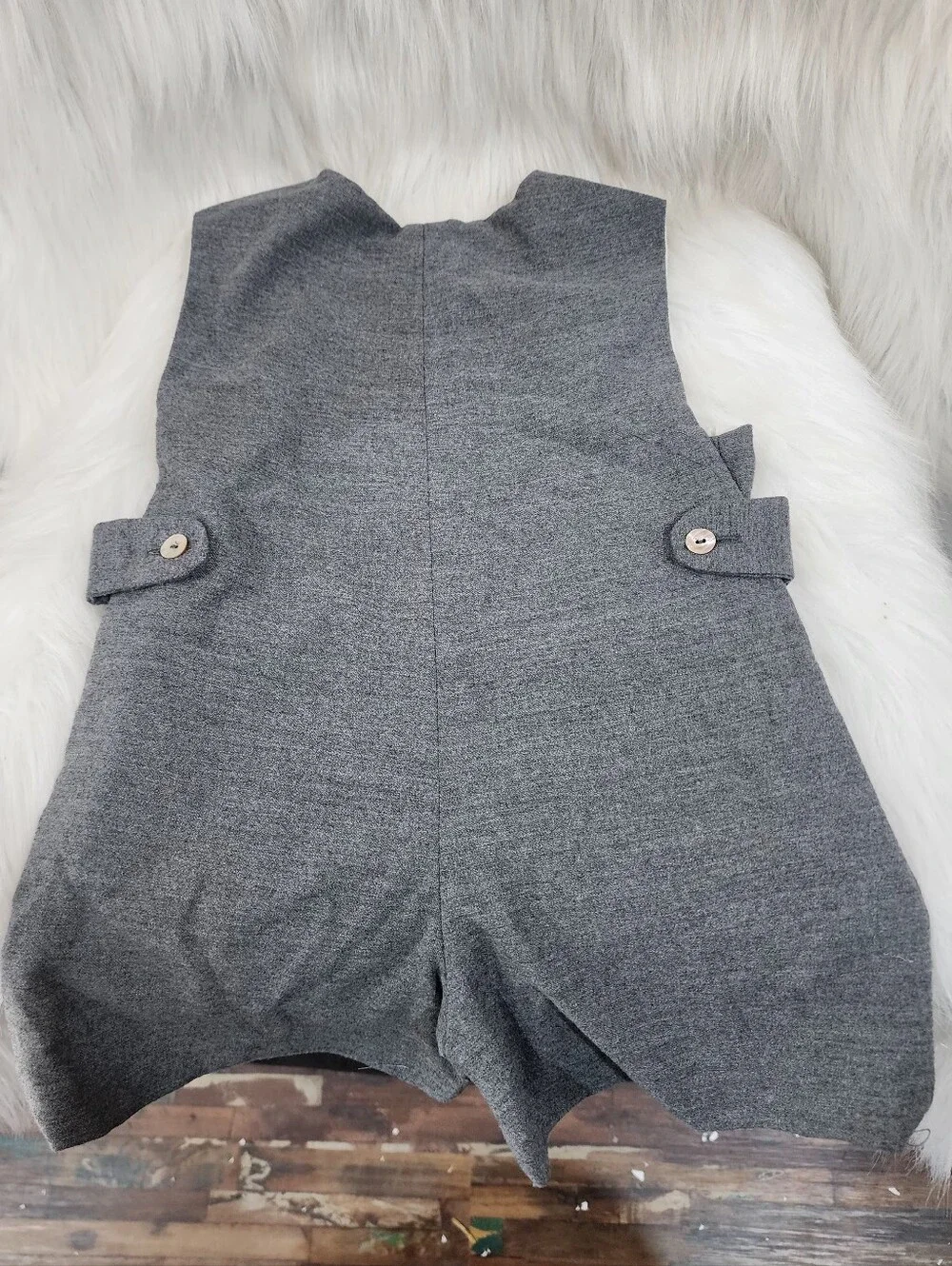 Papo d'Anjo Kids Button-Shoulder Rompers Lot 3:Gray, Yellow Plaid & Navy Stripes